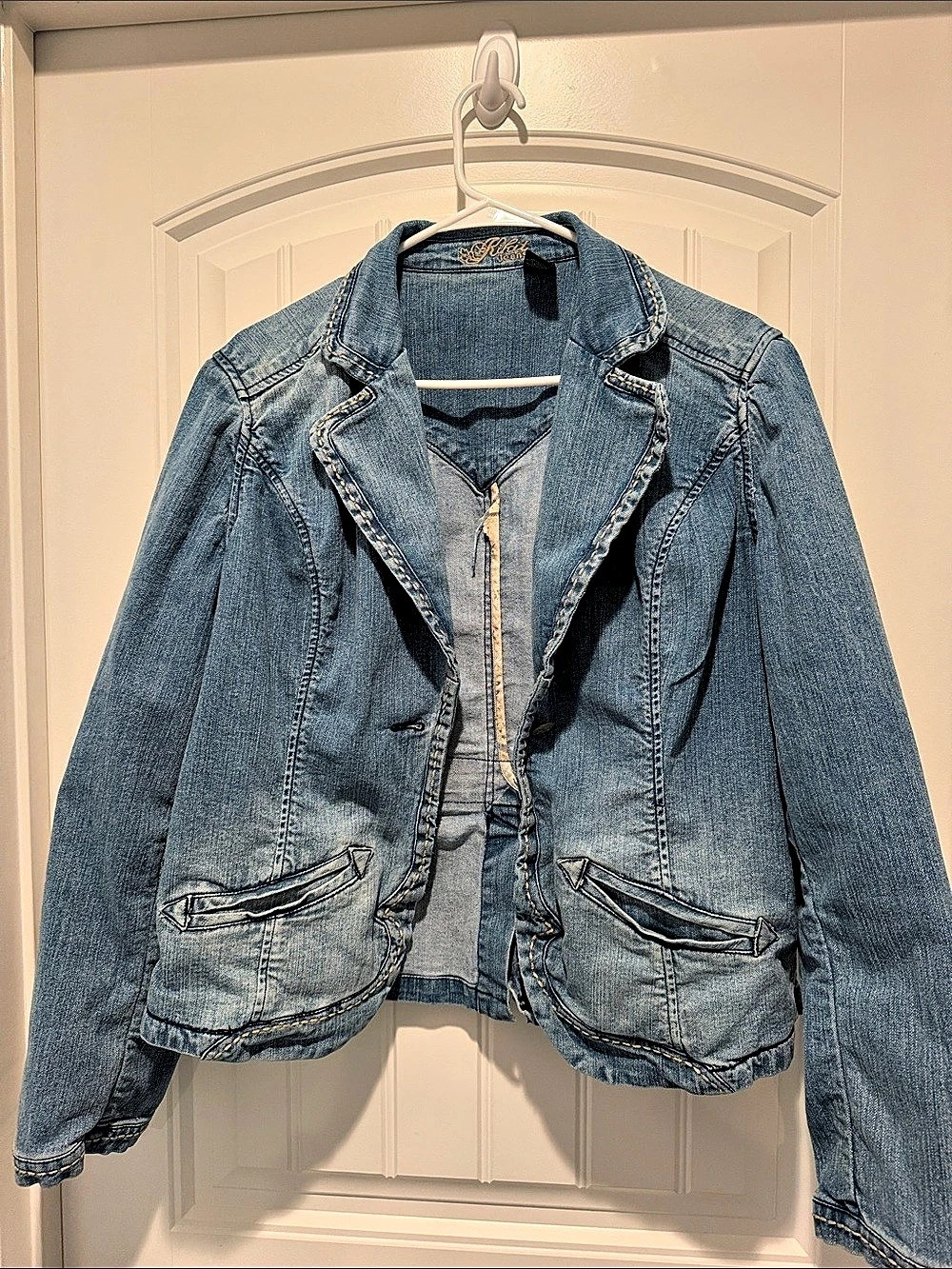 Kikit Women's Denim Jean Jacket Blue Size XL